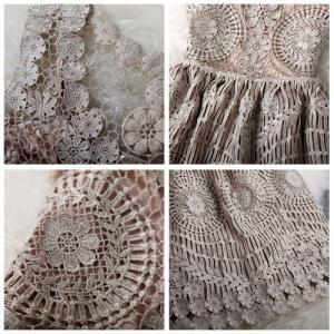 Vintage Embroidery Crochet Hollow Out Sleeveless..
