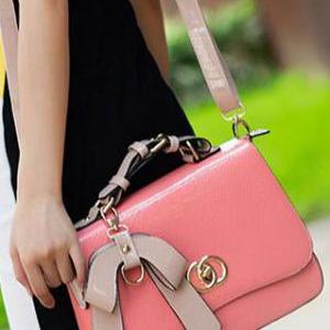 Candy Color Bowknot Small Shoulder Messenger Hand..