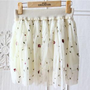 Sweet Fresh Floral Embroidered Bubble Shirred..