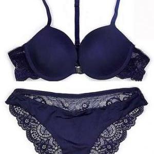 Sexy Solid Color Lace Floral Embroidered Push-up..