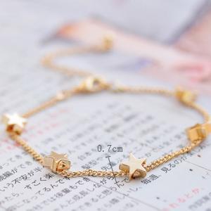 Love Heart Stars Pendant Gold Chain Bracelet..