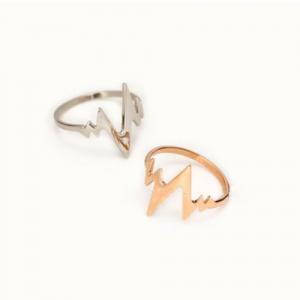 Couple Matching Ups And Downs Shape Finger Ring..