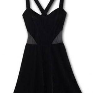 Clubwear Black Mesh Backless Bustier Dress..