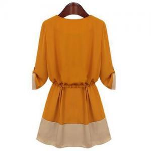 Bow Neck 3XL 4XL Vintage Long Dresses for Women Autumn Half Sleeve Belted Elegant Birthday Party Swing Dress