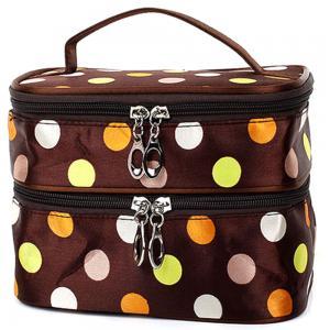 Polka Dots Cosmetic Makeup Hand Bag Travel Case..