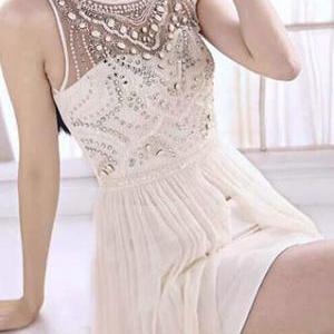 Bridesmaid Sequin Beaded Embellished Asymmetric..