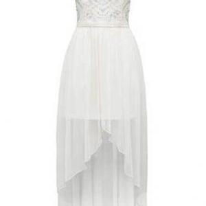 Bridesmaid Sequin Beaded Embellished Asymmetric..