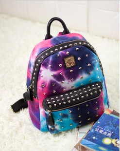Fashion Rivet Starry Sky Color Backpack [grzxy6200003]