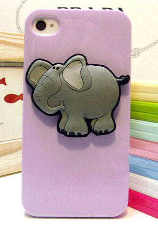 [grzxy6100020]cute Lovely Soft 3d Elephant Phone Case For Iphone 4/4s/5
