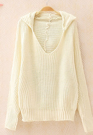 hooded knit sweater