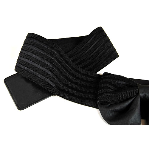 Elasticated Sweet Black Wide Big Bow Belt Waistband [grzxy6240002] on ...