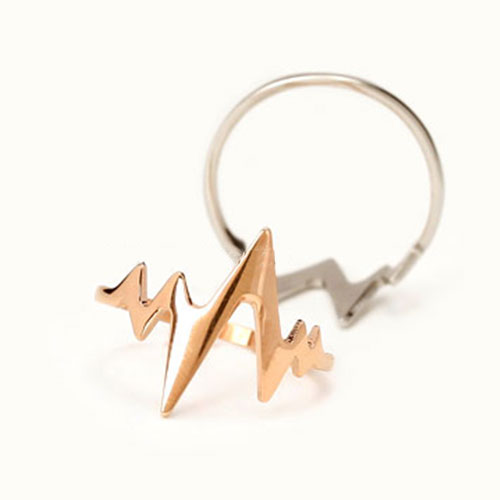 Couple Matching Ups And Downs Shape Finger Ring [grzxy6700013]