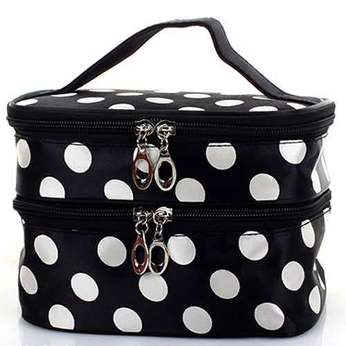 Polka Dots Cosmetic Makeup Hand Bag Travel Case [grzxy62000334]