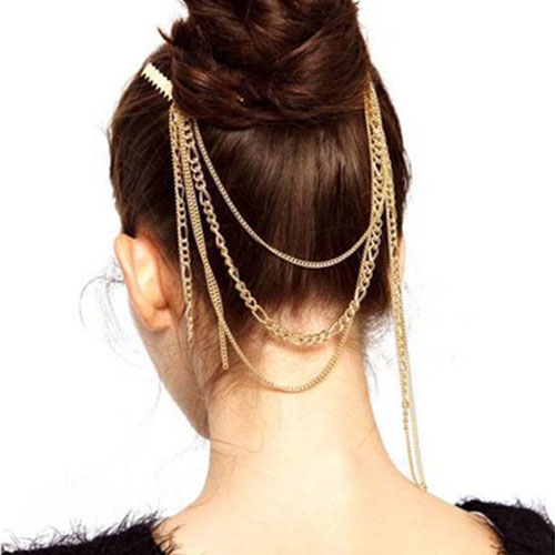 Fashion Lady Elastic Hair Band Chains Hair Comb Headband [grzxy61000027]