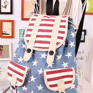 American Flag Donkey Pattern Print Backpack