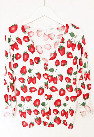 Shira Strawberry Knit Cardigan main image 0